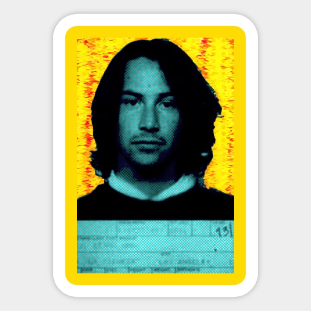 Keanu Reeves Mugshot - Keanu Reeves - Sticker | TeePublic