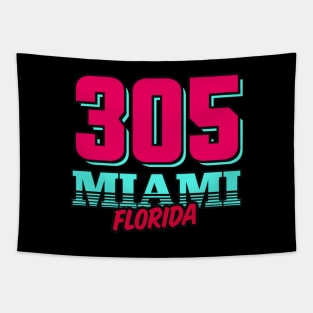 Retro Miami Florida 305 Tapestry