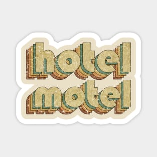 Hotel Motel // Vintage Rainbow Typography Style // 70s Magnet