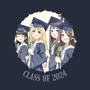 Anime Girls Graduating Class 2024 T-Shirt