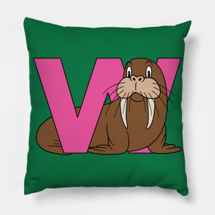 Letter W with Walrus Pillow