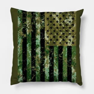 Army Camo American Flag Pillow