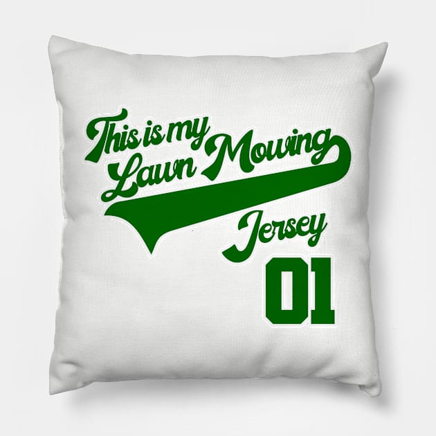 This is My Lawn Mowing Jersey Dad Shirt Pillow by darklordpug