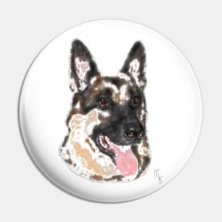 Smiling Loyal German Shepherd Pin