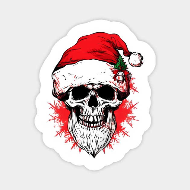 Christmas Celebration with a Skull Twist Magnet by ragil_studio