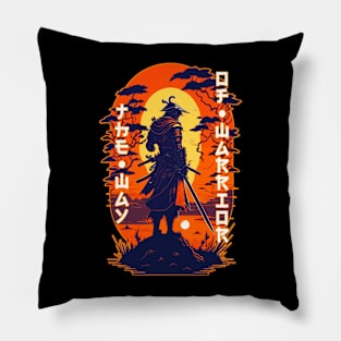 The Way Of Warrior Sunset Mountain Pillow