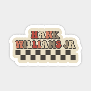 Hank Williams Jr Checkered Retro Groovy Style Magnet