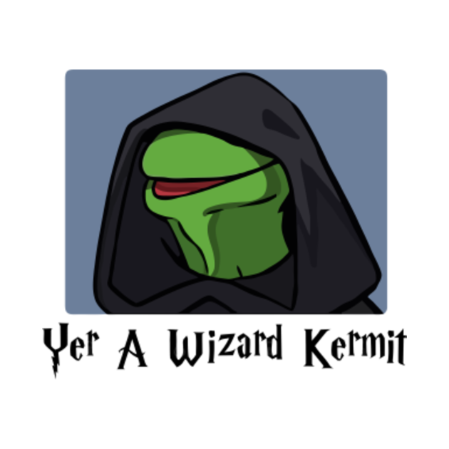 wizard kermit with a gun