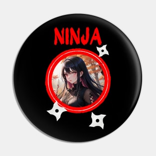 Ninja Target Love Cute Anime Girl Pin