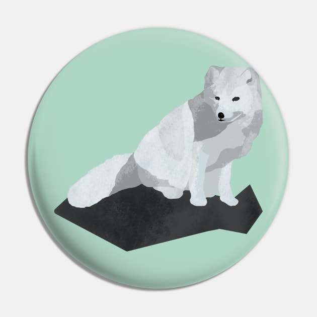 Arctic Fox Pin by artsandherbs