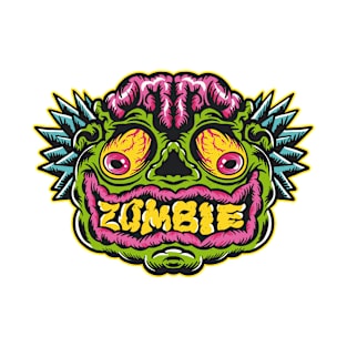 Crazy Halloween Zombie Brain Professor T-Shirt