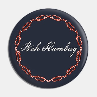 Bah Humbug Christmas Holidays Candy Canes Wreath Pin