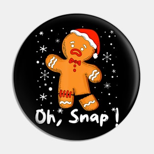 Gingerbread Man Oh Snap Christmas Cookie Costume Baking Team Pin