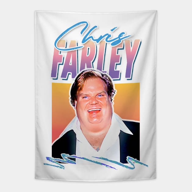 Chris Farley / Retro Film Fan Aesthetic Design Tapestry by DankFutura