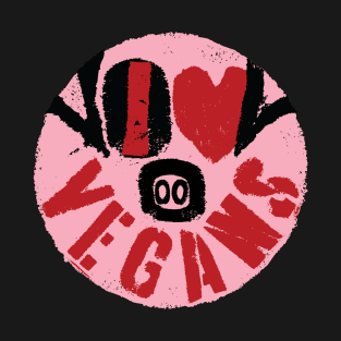 I LOVE VEGANS -message from a happy face pig T-Shirt