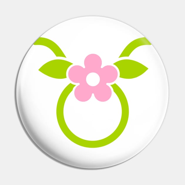 Floral Taurus Pin by CoreyUnlimited