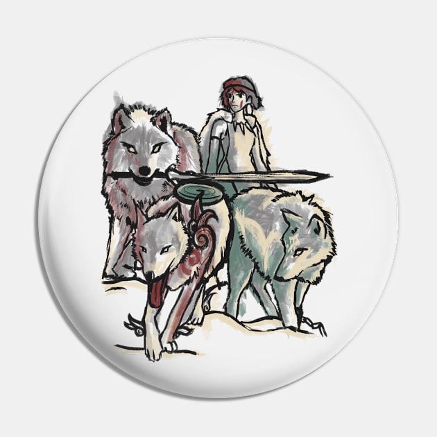 Hunting With the Pack Pin by njonestees