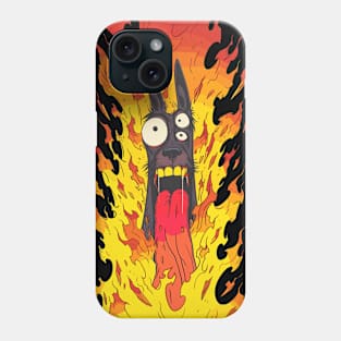 Yes its Hot! Demon Doberman in Hell Comic Horror Art Funny Phone Case