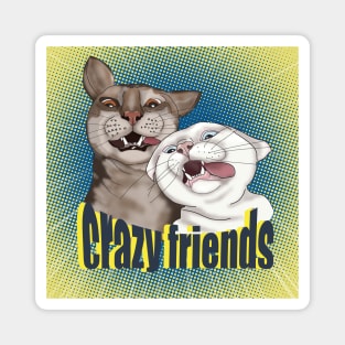 Cats Crazy friends Magnet