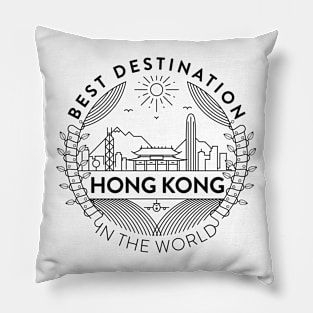 Hong Kong Minimal Badge Design Pillow