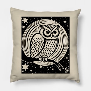 OWL with Moon & Stars by FayeFamiliar Pillow