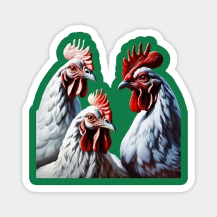 Three French Hens Faith Hope Charity Cut Out v1 Magnet