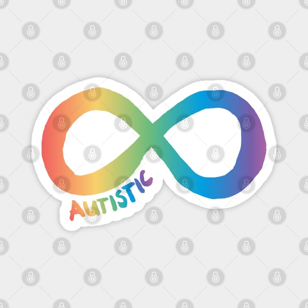 Autistic infinity symbol - rainbow Magnet by Petra Vitez