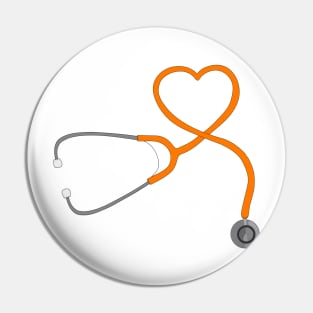 Stethoscope Heart Pin