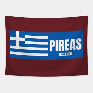 Pireas City with Greek Flag Tapestry