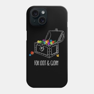 For Loot & Glory! - rainbow & white - LGBTQ+ ttrpg dice Phone Case