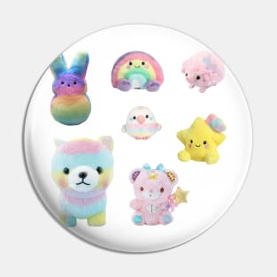 Dreamy Rainbow Kawaii Plushies Sticker Pack Pin