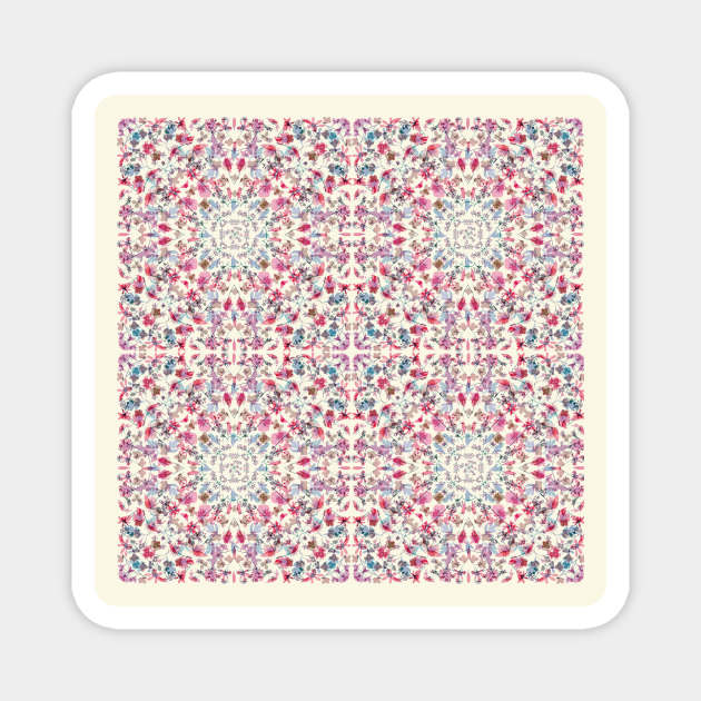 Pink Kaleidoscope Mandala Magnet by My Petal Press