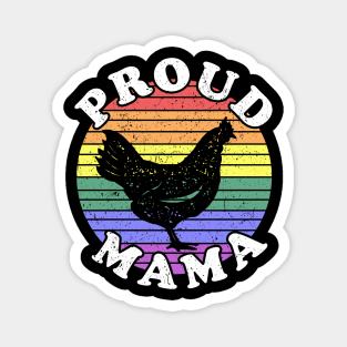 Retro LGBT Proud Chicken Mama Magnet