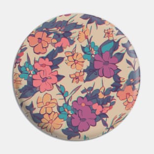 Floral Pattern 90' lofi: Lofi Floral Delight Pin