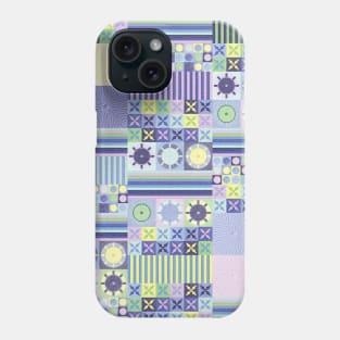 Grandma's Pretty Faux Crocheted Blanket in Blue, Purple, Pink, Green and Yellow Pastel Color Phone Case