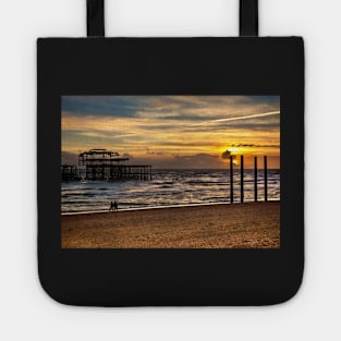 Sunset Over The West Pier Brighton Tote