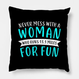 Funny Half Marathon Women 13.1 Miles Pillow