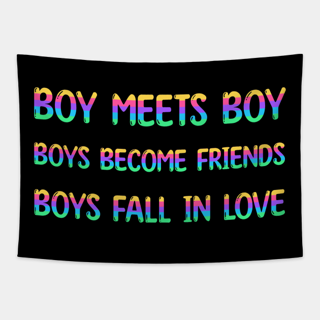 Boy meets boy. Boys become friends. Boys fall in love. Tapestry by valentinahramov