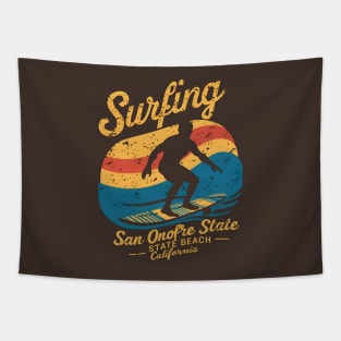 Surfing  San Onofre State Beach California | Surfing lovers Tapestry
