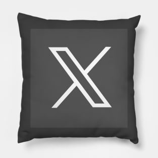 Unicode X White on Gray Pillow