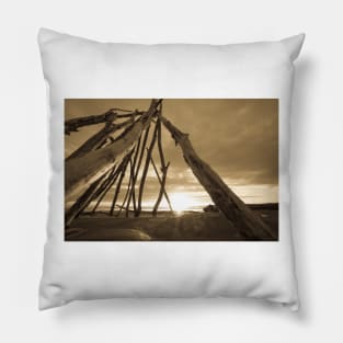 Sepia sunset. Pillow