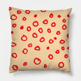 Abstract boho red bubble pattern Pillow