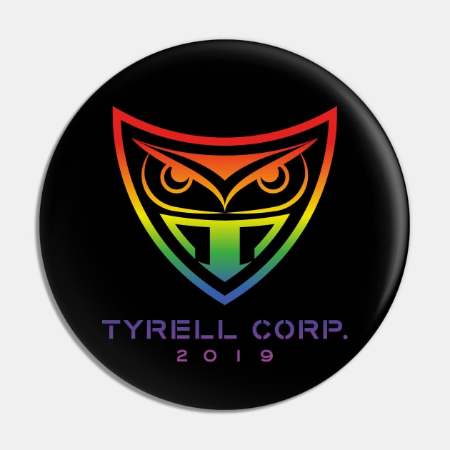 Blade Runner Tyrell Logo (rainbow effect) Pin by GraphicGibbon