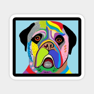 Colorful Mastiff Magnet