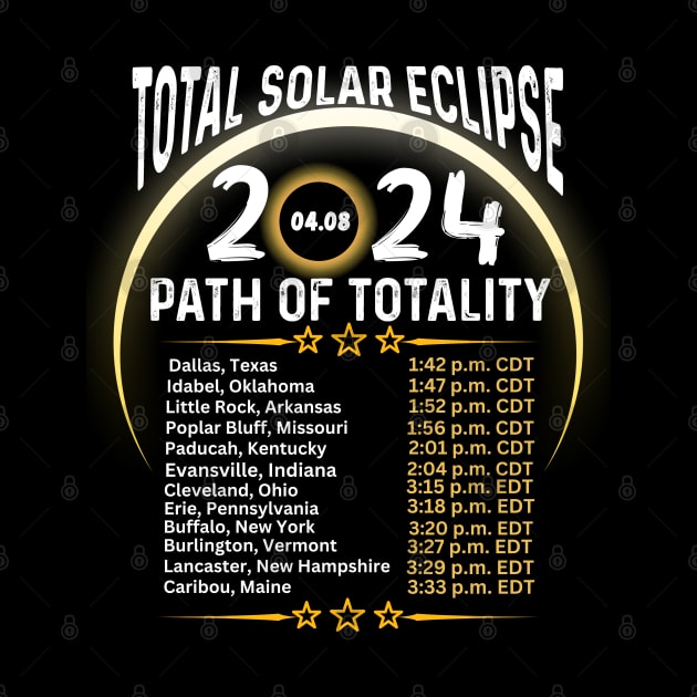 Path Of Totality North America Tour State Solar Eclipse 2024 by Peter smith