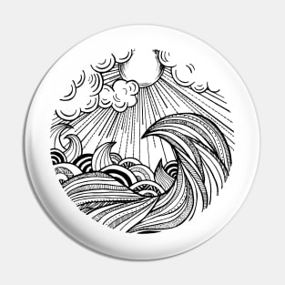 Doodle Wave Pin