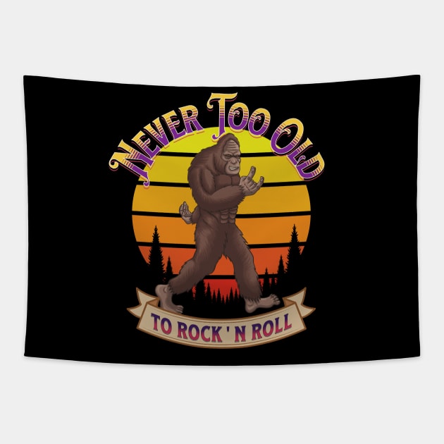 Bigfoot Never Too Old To Rock Tapestry by RockReflections