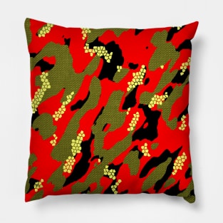 Camouflage - Red and Olive Pillow