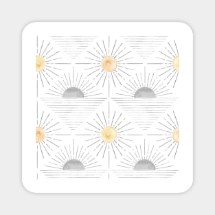 Minimalist sun pattern Magnet