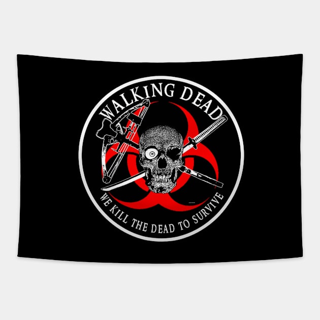 Biohazard Walking Dead  Ring Patch outlined 3 Tapestry by Ratherkool